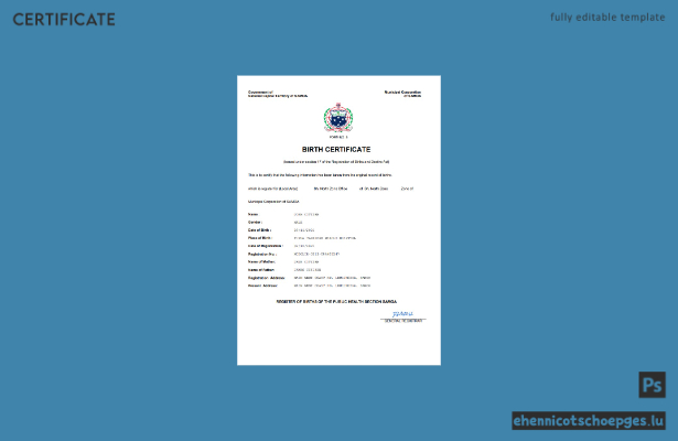 Samoanische Geburtsurkunde (Word- und PDF-Beispiel)